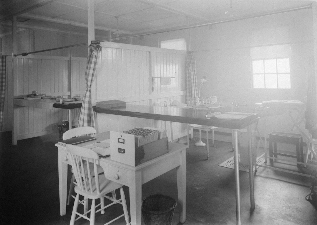Advertising agency office in the 1980s with drafting tables