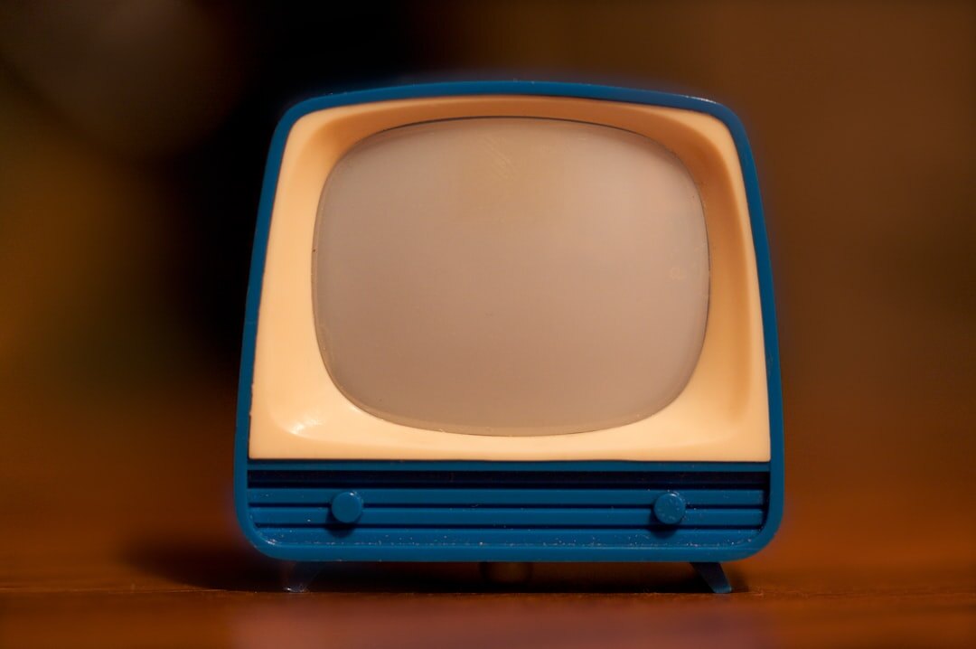 Vintage television screen playing an old advertisement